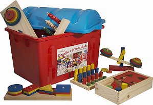 Baú Desafio e Motricidade c/10 pçs. em Madeira