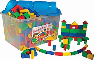 Baú Blocos de Construção c/750 pçs. em Madeira