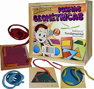 Alinhavos Formas Geométricas - Cx. c/25 pçs. 7x7 + Cadarços