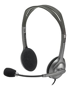 Headset Logitech H111 Estéreo Analógico P3 Cinza