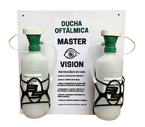 Quadro de acrílico com duas duchas oftálmicas