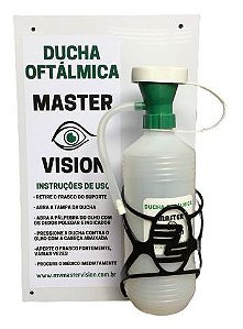 Painel de acrílico com ducha oftálmica 500 ml.