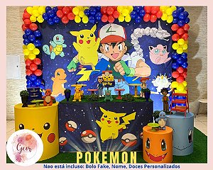 Bolo Fake - Pokemon Go- (Aluguel) - Geor Ateliê de Festas - Aluguel de  Decoração para Festa Infantil