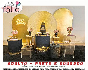 Adulto - Preto e Dourado (Pacote)