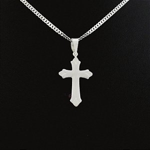 Pingente Prata 925 Crucifixo Detalhado 3x2Cm 1,5Gr ( Para Correntes de 1 até 5cm )