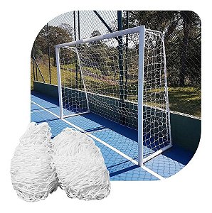 Par de Rede de Futebol de Salão Futsal 4,00 x 2,30 m Fio 4 mm Anti UV Nylon - 1 Fit