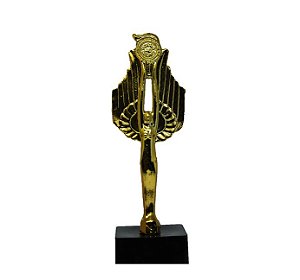 Troféu Honra Ao Mérito Dourado Com Placa Deusa da Vitória 18 cms