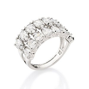 Maxi Anel Aro Duplo Cravejado Por 14 Zircônias Gotas De 4X6 Mm (Joia Licen  Coleção Ana Hickmann) - 313256