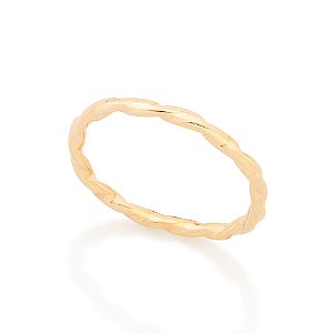 Anel Rommanel Skinny Ring/ Anel Rommanel Falange Formado Por Aro Entrelaçado No Formato Corda(Joia Licenciada Coleção An