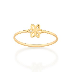 Anel Rommanel Skinny Ring Composto Por Flor Vazada