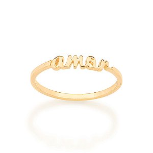 Anel Rommanel Skinny Ring Escrito Amor