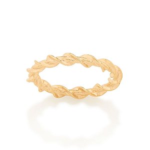 Anel Rommanel Skinny Ring Formado Por Aro Torcido E Trabalhado