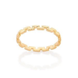 Anel Rommanel Skinny Ring Formado Por Peças Retangulares (Blocos)(Joia Licenciada Coleção Giovanna Antonelli)