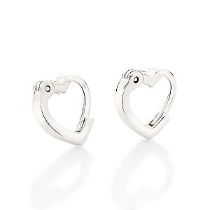 Brinco Rommanel Argola De Cartilagem Formato Coração Med 1,10 Cm X 1,10 Cm