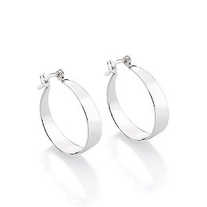 Brinco Rommanel Argola Lisa Com Parte Inferior Larga  Med 2,2 Cm De Diâmetro