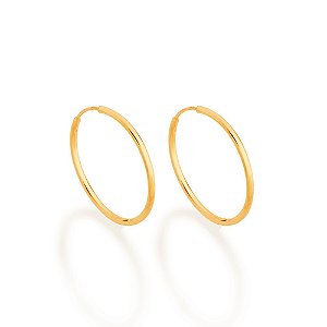 Brinco Rommanel Argola Fina Pequena Med 2,5 Cm Diâmetro