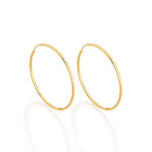 Brinco Rommanel Argola Fina Média Med 4,0 Cm Diâmetro
