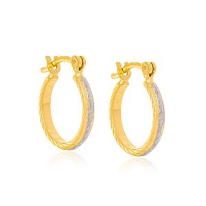 Brinco Rommanel Argola Trabalhada Com Detalhe Em RhodiumMed 1,8 Cm
