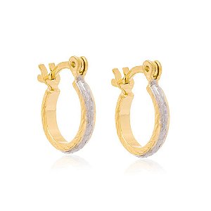 Brinco Rommanel Argola Trabalhada Com Detalhe Em Rhodium Med 1,3 Cm