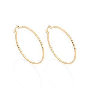 Brinco Rommanel Argola Com Fio Quadrado, Med 4,7 Cm De Diâmetro