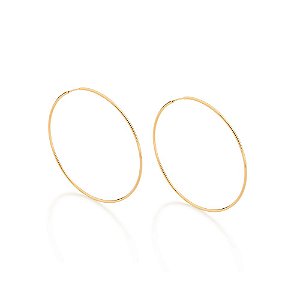 Brinco Rommanel Argola Fina Med 7,0 Cm De Diâmetro