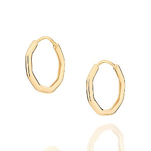 Brinco Rommanel Argola Em Formato Geométrico OctágonoMed 1,6 Cm De Diâmetro(Joia Licenciada Coleção Ana Hickmann)