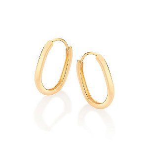 Brinco Rommanel Argola Formato OvalMed 1,7 Cm X 1,2 Cm(Joia Licenciada Coleção Giovanna Antonelli)