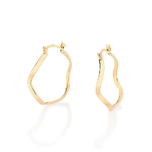 Brinco Argola Formato Ondulado Med  3,0 Cm De Diâmetro(Joia Licen  Coleção Ana Hickmann) - 526955