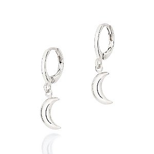 Brinco Rommanel Argola Composto Por Duas Luas Penduradas (Par) Med 2,4 Cm X 0,70 Cm(Joia Licenciada Coleção Ana Hickmann