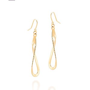 Brinco Rommanel Formato Gota Torcida, Med 4,3 Cm