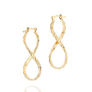 Brinco Rommanel Argola Trabalhada Formando Um 8 Med 4,5 Cm