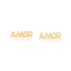 Brinco Rommanel Formado Por Palavra AmorMed 0,40 Cm X 1,50 Cm