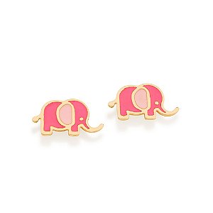 Brinco Rommanel No Formato De Elefante Com Aplicação De ResinaMed 0,80 Cm X 1,5 Cm