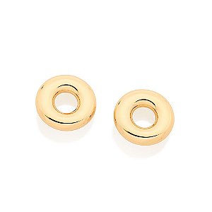 Brinco Redondo Vazado Ao CentroMed 1,5 Cm De Diâmetro(Joia Licenciada Coleção Giovanna Antonelli)