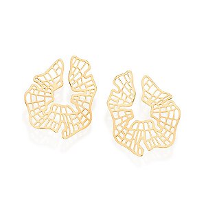 Maxi Brinco Rommanel Formato OrgânicoMed 3,9 Cm X 3,1 Cm (Joia Licenciada Coleção Ana Hickmann)