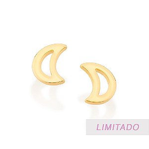 Brinco Rommanel Pequeno Formato Lua Vazada Med 0,80 Cm X 0,50 Cm