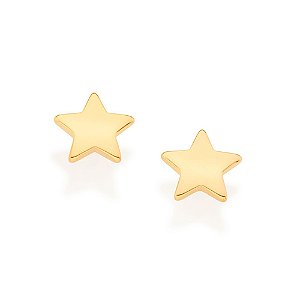 Brinco Rommanel Segundo Furo Formato De Estrela Med 0,60 Cm X 0,60 Cm(Joia Licenciada Coleção Giovanna Antonelli)