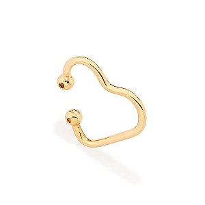 Brinco Rommanel Piercing De Pressão Formato Coração,Med 1,3 Cm X 1,5 Cm