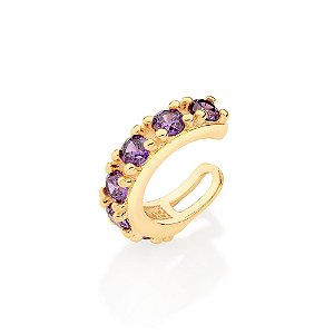 Brinco Piercing De Pressão Cravejado Por 6 Zircônias De 3,0 Mm,Med 1,5 Cm