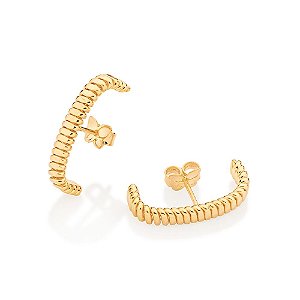 Brinco Rommanel Ear Hook Formato Retangular Torcido E Achatado,Med 2,1 Cm X 0,40 Cm (Joia Licenciada Coleção Giovanna An