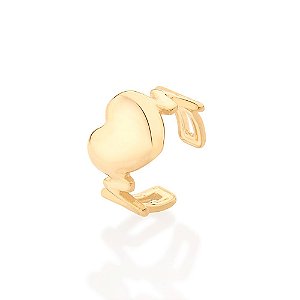 Brinco Piercing De Pressão Formato Batimentos Cardíacos Com Coração Ao Centro,Med 1,1 Cm