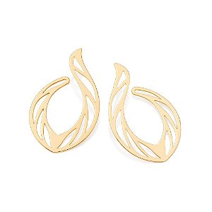 Maxi Brinco Formato Gota Aberta,Med 5,5 Cm X 3,4 Cm (Joia Licen, Coleção Ana Hickmann)