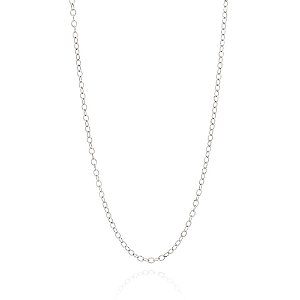 Gargantilha Rommanel Formada Por Corrente De Elo Cadeado Oval Fio 0,50 Mm Batido,Med 50 Cm