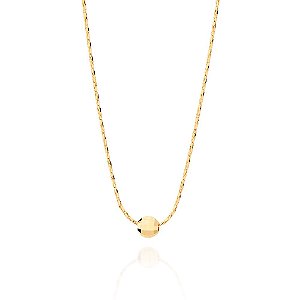 Gargantilha Rommanel Formada Por Fio E Bola Diamantada De 5Mm. Med. 42 Cm