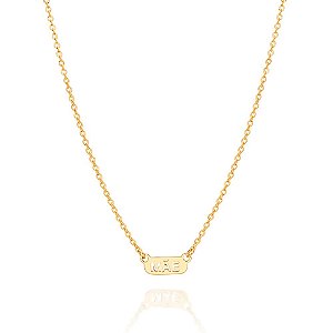 Gargantilha Rommanel Formada Por Fio Elo Oval Diamantado, Composta Por  Pingente Oval Escrito Mãe Com Letras VazadasMed