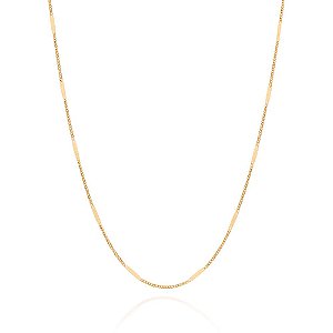 Gargantilha Rommanel Formada Por Fio Grumet 0,40 Com  Elos Batidos Med  42 Cm