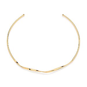 Gargantilha Rommanel Choker Aro Torcido Ao Centro,Med 12 Cm De Diâmetro(Joia Licenciada Coleção Giovanna Antonelli)