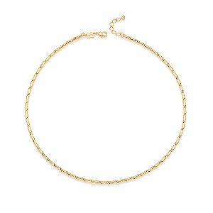 Gargantilha Rommanel Choker Formada Por Aro Torcido,Med 13 Cm De Diâmetro