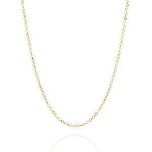 Gargantilha Formada Por Corrente De Elos Formato Corações Diamantados,Med 42 Cm