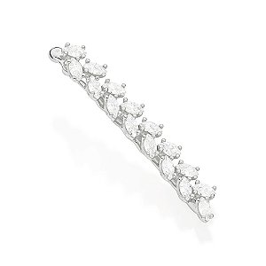 Presilha Rommanel De Cabelo Cravejada Por 16 Zircônias De 3X6 Mm Med 5,4 Cm X 0,90 Cm